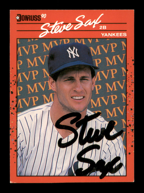 Steve Sax Autographed 1990 Donruss MVP Card #BC-22 New York