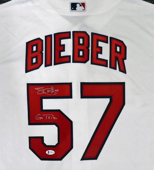 Shop Shane Bieber Cleveland Indians Signed Blue Nike Jersey Size L