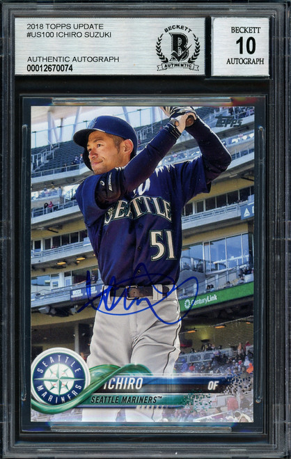 Ichiro Suzuki Autographed 2018 Topps Update Card #US100