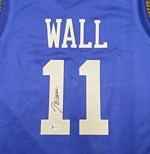 Press Pass Collectibles Kentucky John Wall Authentic Signed Blue Pro Style Jersey Autographed BAS