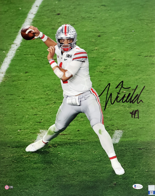 Autographed/Signed Justin Fields Ohio State Black College Football Jersey  Beckett BAS COA at 's Sports Collectibles Store