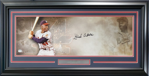 Hank Aaron Autographed Framed 20x24 Photo Atlanta Braves Fanatics Stock  #191203 - Mill Creek Sports