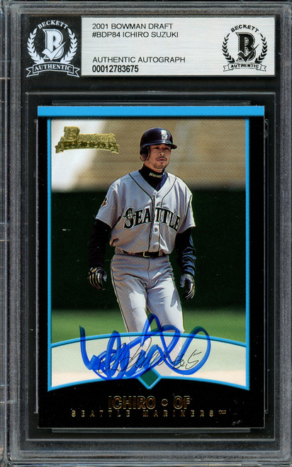 Ichiro Suzuki Autographed 2001 Bowman Draft Picks Rookie Card