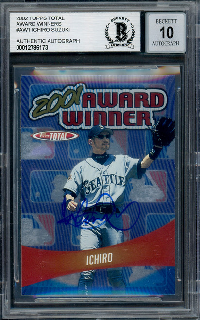 Ichiro Suzuki Autographed 2002 Topps Total 2001 Award Winner Ichiro Suzuki Autographed 2002 Topps Total 2001 Award Winner