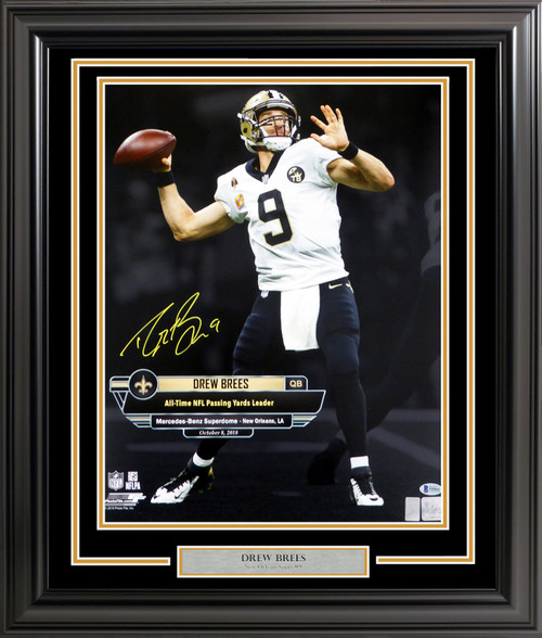 New Orleans Saints Drew Brees Autographed Black Jersey SB XLIV MVP Beckett BAS Witness