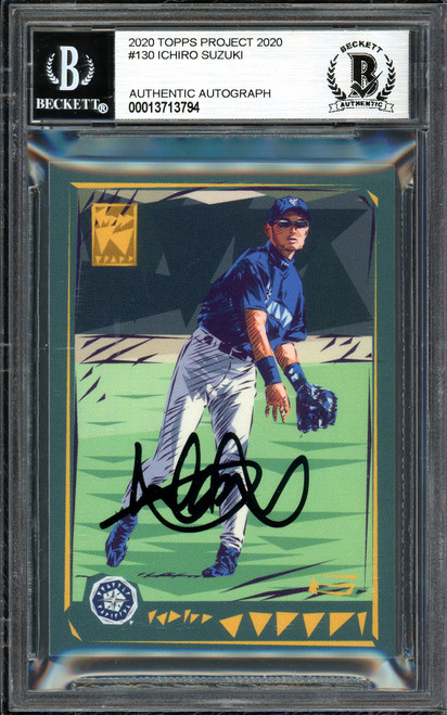 Ichiro Suzuki Autographed Topps Project 2020 Naturel Card #130 Seattle  Mariners Black #2/5 Beckett BAS #13713794