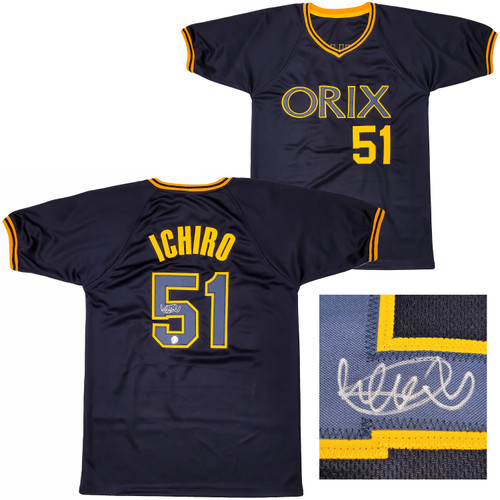 Orix Blue Wave Ichiro Suzuki Autographed Navy Jersey IS Holo Stock #202072