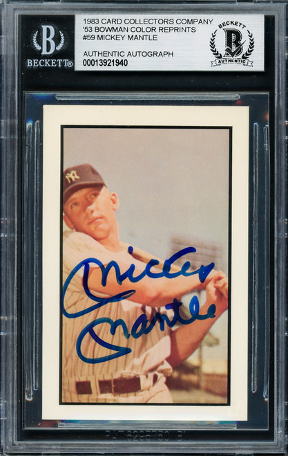 Issued by Bowman Gum Company, Mickey Mantle, Outfield, New York Yankees,  from Collector Series, series 7 (R406-7) issued by Bowman Gum