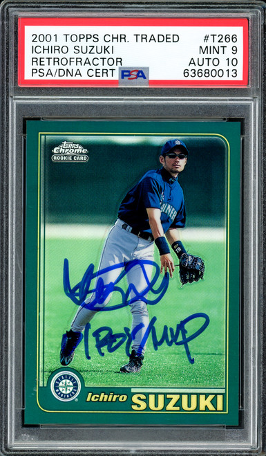 Ichiro Suzuki Autographed 2001 Topps Chrome Traded Retrofractor