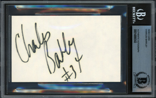 Charles Barkley/直筆サイン入り NBA証書付 Charles Barkley Autographed 3x5 Index Card Philadelphia