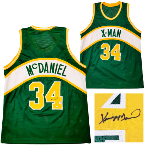 Seattle Supersonics Xavier McDaniel Autographed Green Jersey MCS