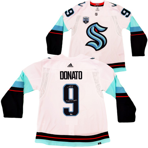Seattle Kraken Ryan Donato Autographed White Adidas Jersey Size 54