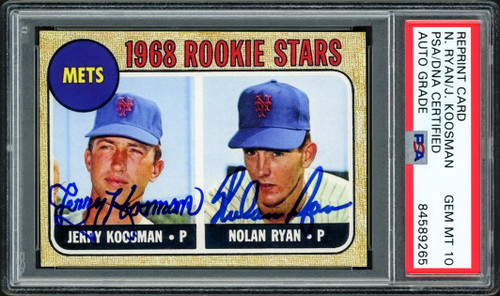 Nolan Ryan & Jerry Koosman Autographed 1968 Topps Rookie Reprint