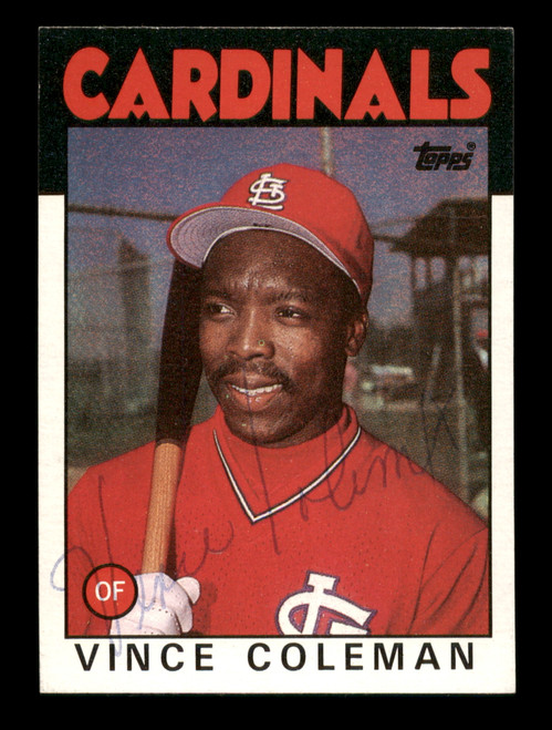 Vince Coleman SIGNED St Louis Cardinals 11x14 Color Photo w/“1985 ROY” &  JSA COA
