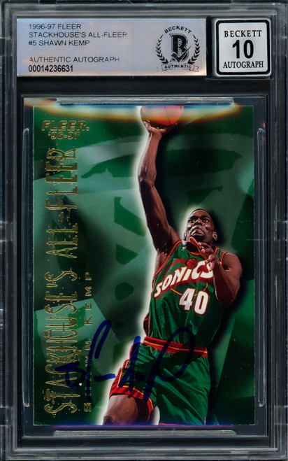 Shawn Kemp Autographed 1996 Fleer Stackhouse's All-Fleer Card #5