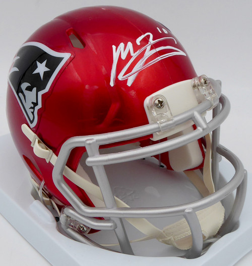 Mac Jones Autographed New England Patriots Flash Red Full Size Replica  Speed Helmet Beckett BAS QR Stock #202962