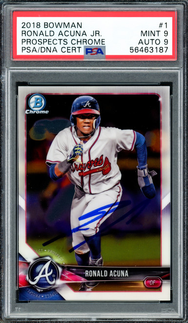 Ronald Acuna Jr. Autographed 2018 Bowman Prospects Chrome Rookie