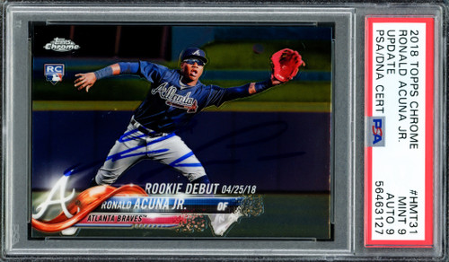 Ronald Acuna Jr. Autographed 2018 Topps Chrome Update Rookie Card