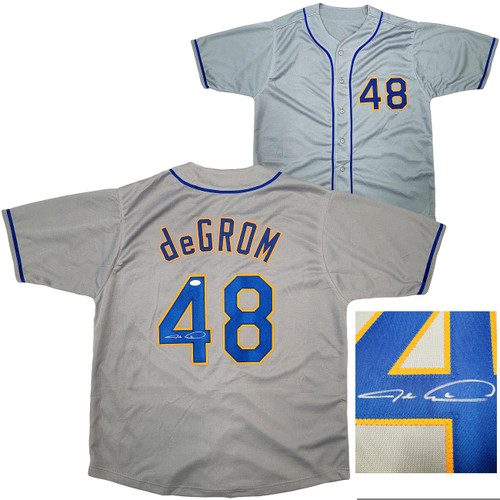 New York Mets Jacob deGrom Autographed Gray Jersey JSA Stock