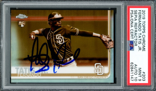 Fernando Tatis Jr. Autographed 2019 Topps Chrome Sepia