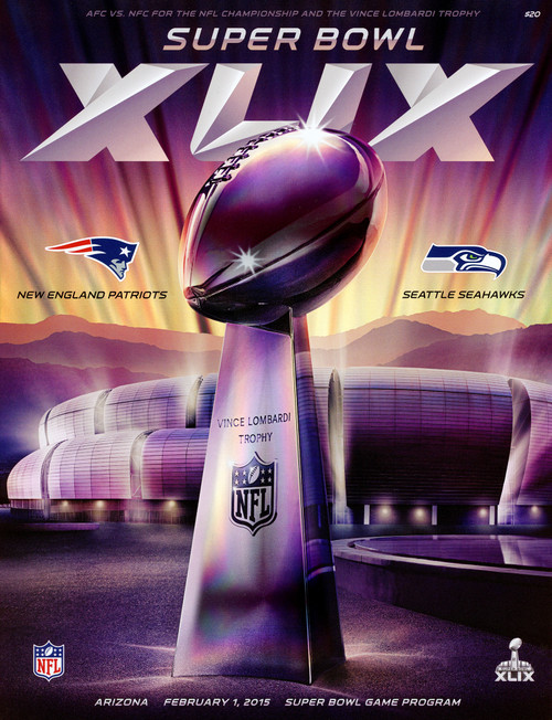 New England Patriots vs. Seattle Seahawks Super Bowl XLIX 10.5 x 13  Sublimated Plaque