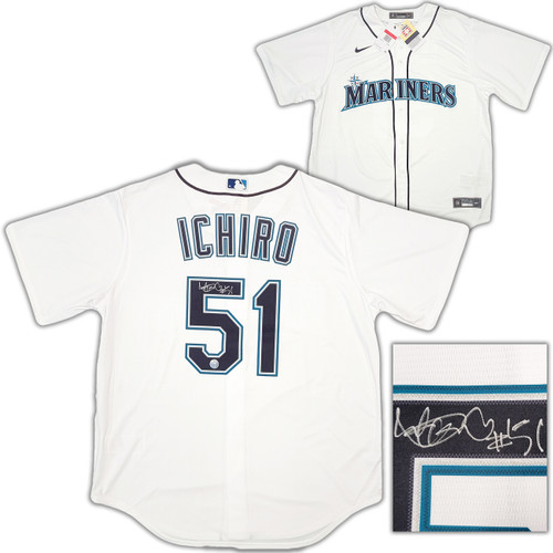 Seattle Mariners Ichiro Suzuki Autographed White Nike Jersey Size