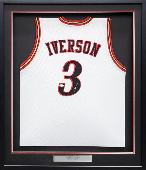 Allen Iverson Autographed Black Philadelphia 76ers Jersey - Beautifully  Matted and Framed - Hand Signed By Allen Iverson and Certified by JSA 