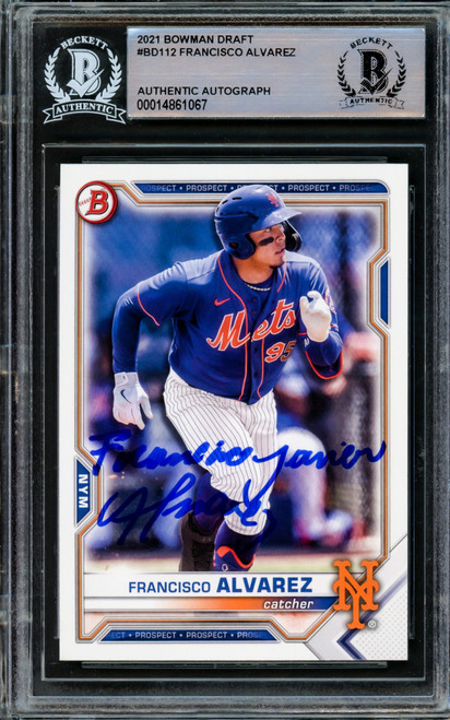 Francisco Alvarez Autographed 2021 Bowman Draft Rookie Card #BD