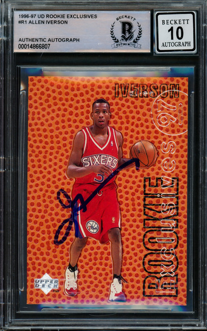 Allen Iverson Signed Auto 1995-96 Street & Smith's Magazine Rookie College  BAS