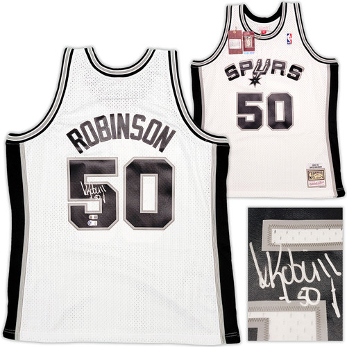 San Antonio Spurs David Robinson Autographed White Authentic
