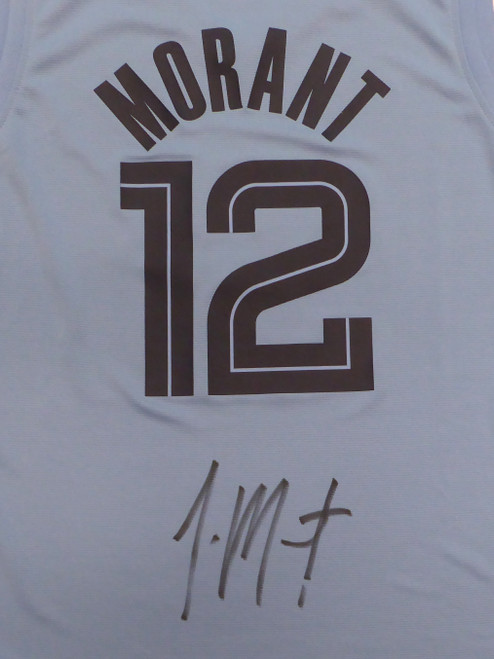 Memphis Grizzlies Ja Morant Autographed Blue Fanatics Jersey Size XL JSA  AC51605