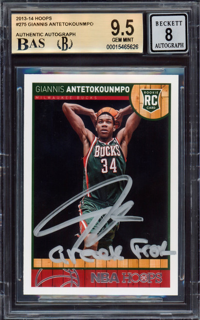 Giannis Antetokounmpo Autographed 2013-14 Hoops Rookie Card