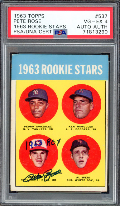 Pete Rose Signed Rookie Reprint Card Inscribed Rookie (BGS Encapsulated)
