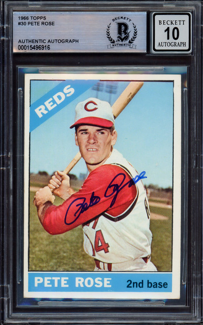 Pete Rose Autographed 1969 Topps Card #120 Cincinnati Reds Auto Grade Gem  Mint 10 Beckett BAS #15496922 - Mill Creek Sports