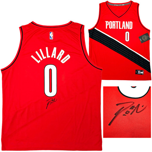 Portland Trailblazers Damian Lillard Autographed White Fanatics Jersey Size  XXL Beckett BAS QR Stock #214828