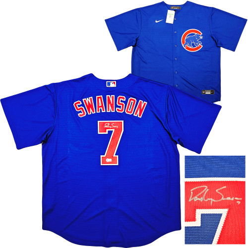 Chicago Cubs Dansby Swanson Autographed Blue Nike Jersey Size XL Beckett  BAS QR Stock #215514 - Mill Creek Sports
