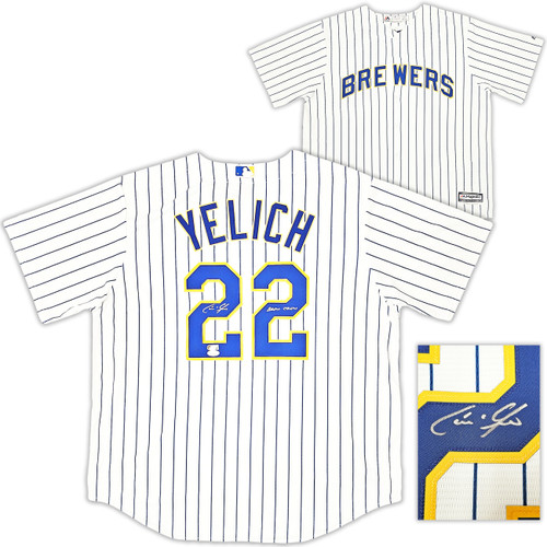 Autographed/Signed Christian Yelich Brew Crew Brewers Pinstripe Jersey –  Super Sports Center