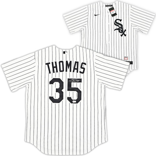 Chicago White Sox Frank Thomas Autographed White Pinstripes Nike