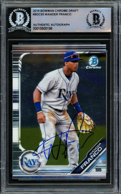 Wander Franco Autographed 2019 Bowman Chrome Draft Rookie