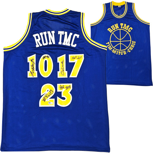 Golden State Warriors Chris Mullin, Tim Hardaway & Mitch Richmond  Autographed White Jersey Run TMC HOF Beckett BAS Witness Stock #216816