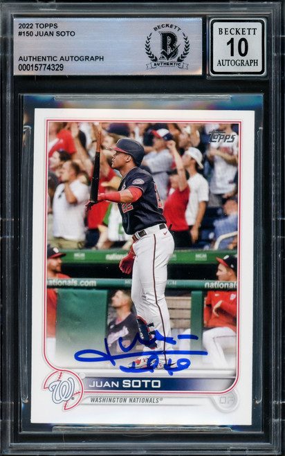 Juan Soto Autographed 2022 Topps Archives Card #100 Washington Nationals  Auto Grade Gem Mint 10 Beckett BAS #15860631 - Mill Creek Sports