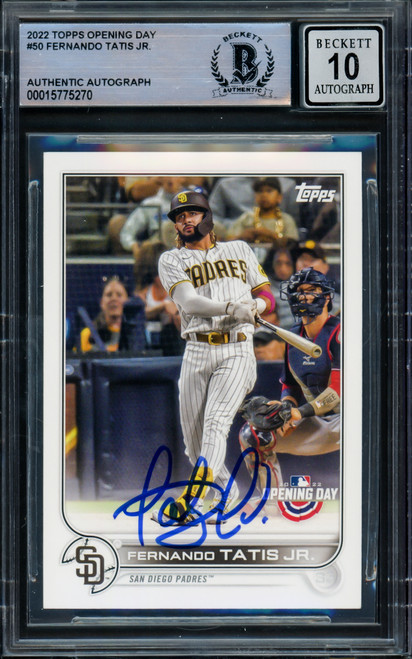 Fernando Tatis Jr. Autographed 2022 Topps Opening Day Card #50 San 