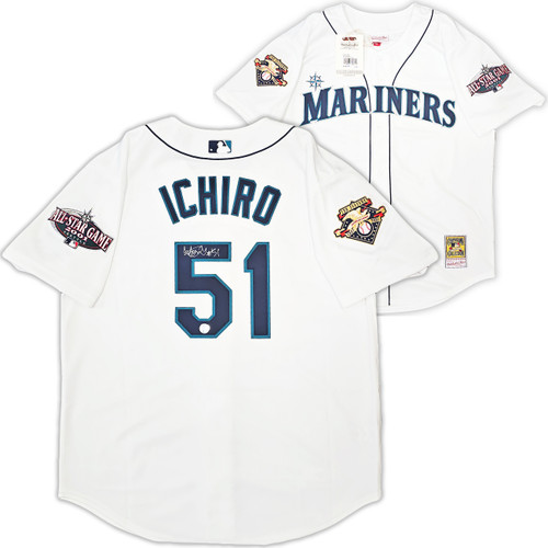 Seattle Mariners Ichiro Suzuki Autographed Blue Authentic Mitchell & Ness  Jersey Size 44 #51 IS Holo Stock #209043 - Mill Creek Sports