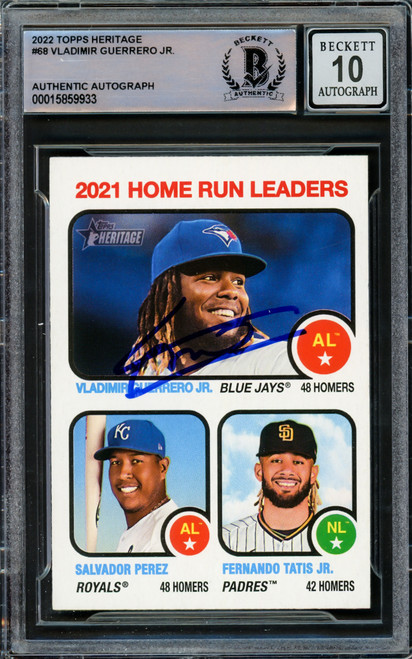 Vladimir Guerrero Jr. Autographed 2021 Topps Heritage Card #194 Toronto  Blue Jays Auto Grade Gem Mint 10 Beckett BAS #15859740 - Mill Creek Sports