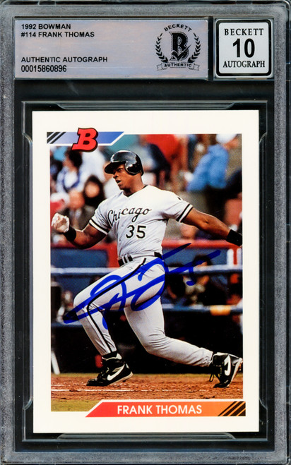 Frank Thomas Autographed 1992 Bowman Gold Foil Card #551 Chicago