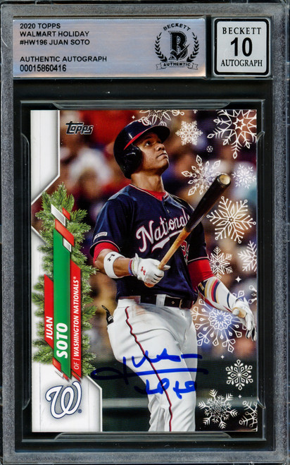 Juan Soto Autographed 2020 Topps Holiday Card #HW196 New York Mets
