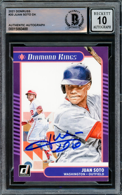 Juan Soto Autographed Signed 2022 Donruss Diamond Kings Card #20