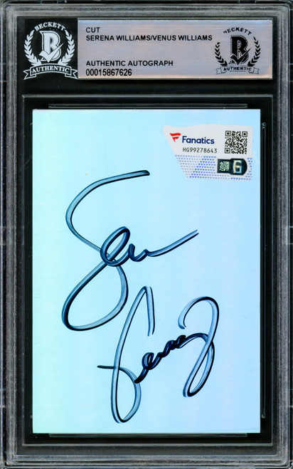 Serena & Venus Williams Autographed 2.5x3.5 Cut Signature Holo