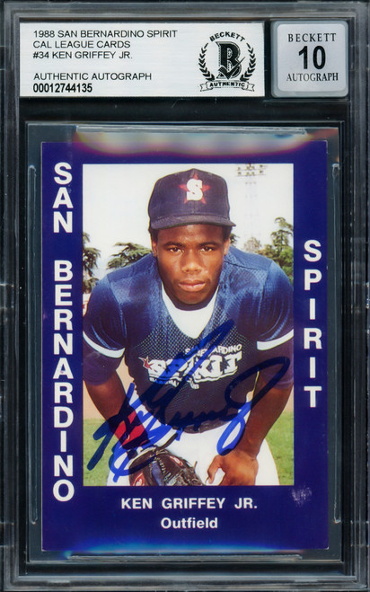 Ken Griffey Jr. Autographed 1988 Cal Leagues Rookie Card #34