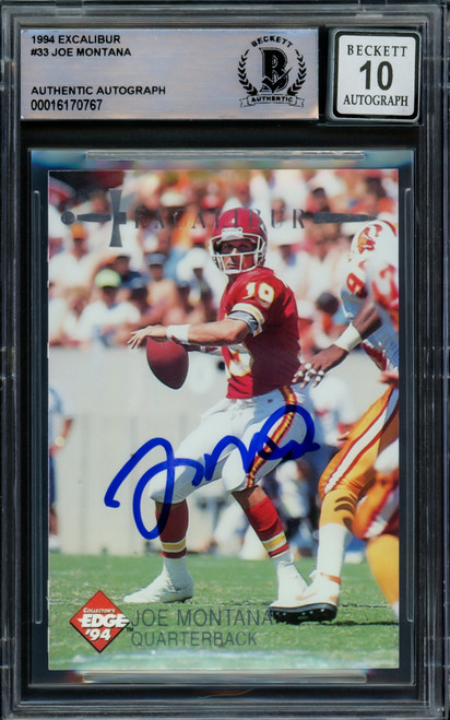 Joe Montana Autographed 1994 Collectors Edge Card #33 Kansas